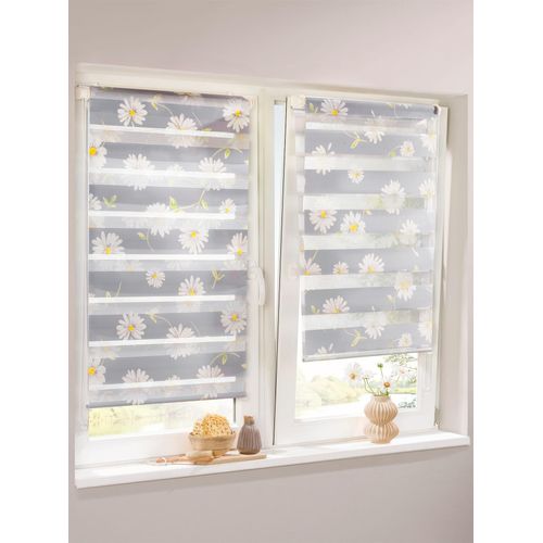 6936782373381 - Bändchenrollo HEINE HOME Gr 1 grau (grau bedruckt) B40cm H150cm Raffrollos