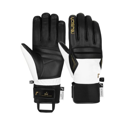 4060485507490 - Skihandschuhe REUSCH Mikaela Shiffrin R-TEX XT Damen Gr 65 schwarz-weiß (schwarz weiß) 51% Polyester 7% Polyurethan mehrfarbig feminin Handschuhe mit wasserdichter und atmungsaktiver Funktion
