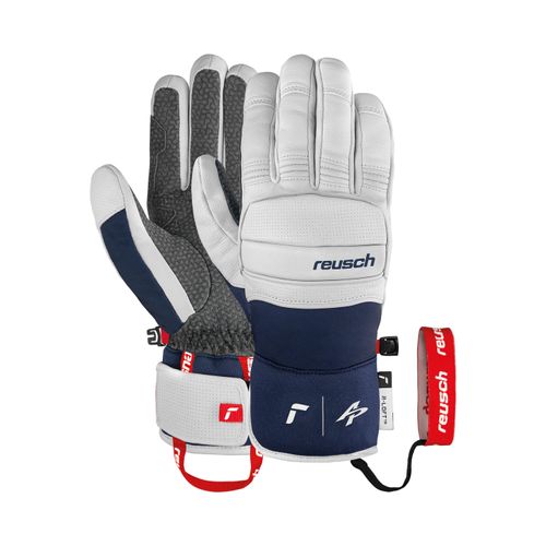 4060485505533 - Skihandschuhe REUSCH Alexis Pinturault Damen Gr 11 weiß (weiß blau) 60% Polyester 40% Ziegenleder mehrfarbig Handschuhe mit winddichter und extra atmungsaktiver Funktion