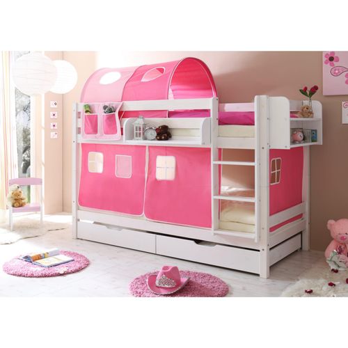4250393838834 - TiCAA Etagenbett Marcel Kiefer weiß Classic