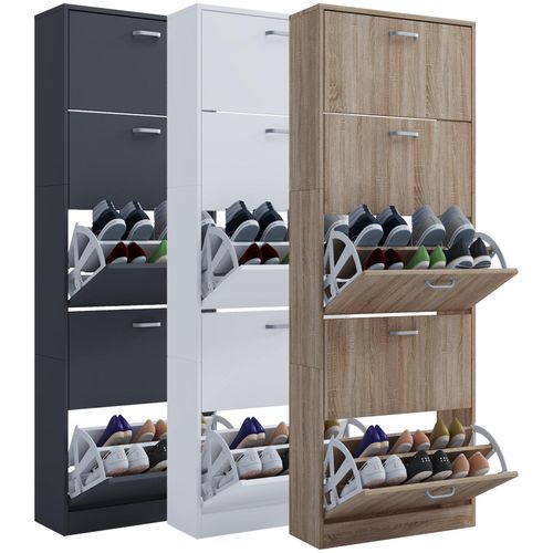 4051814441264 - Schuhschrank Holz Schuhschrank Maße H 170 x B 59 x T 22 cm 5 Klappen - Sipos XL Gr 59 honig eiche B59cm H170cm T22cm Obermaterial 100% Holz Wood Schränke 4051814441264 - Schuhschrank Holz Schuhschrank Maße H 170 x B 59 x T 22 cm 5 Klappen - Sipos XL Gr 59 honig eiche B59cm H170cm T22cm Obermaterial 100% Holz Wood Schränke