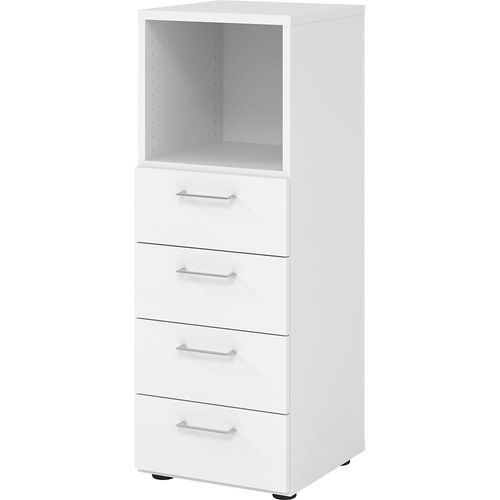4032062308769 - Schubladenschrank Breno 4 Schübe 1 Fach Metallgriffe B 400 x T 420 x H 1100 mm weiß weiß 4032062308769 - Schubladenschrank Breno 4 Schübe 1 Fach Metallgriffe B 400 x T 420 x H 1100 mm weiß weiß