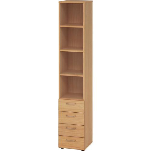 4032062324677 - eurokraft pro Regalschrank 3 Fachböden   4 Schubladen Buche-Dekor