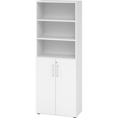 4032062184615 - Kombischrank Breno 6OH Schrank- und Regalelement abschließbar B 800 x T 420 x H 2156 mm Spanplatte weiß weiß