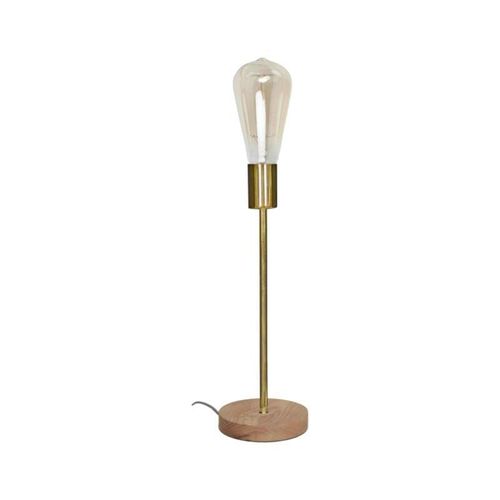 3664369021143 - 010386 – Lampe peter goldfarben – Sockel und Holz E27 max60w – Ø12x31cm - Opjet