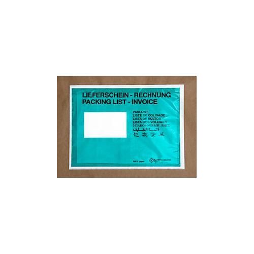 4251898800135 - Papier-Dokumententasche Lieferscheintasche SecurePack C5 Fenster links mit Aufdruck selbstklebend 100 % recycelbares Pergaminpapier grün 250 Stück