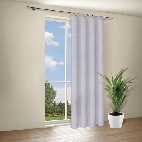 4007863680369 - Gardine Maia Gardinen Gr 245 cm Schlaufen 140 cm grau (hellgrau) Schlaufen Schlaufenschal Maia uni