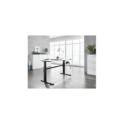 4251898808452 - Select Schreibtisch elektrisch höhenverstellbar Rechteck C-Fuß B 1600 x T 800 x H 725-1185 mm weiß schwarz 4251898808452 - Select Schreibtisch elektrisch höhenverstellbar Rechteck C-Fuß B 1600 x T 800 x H 725-1185 mm weiß schwarz