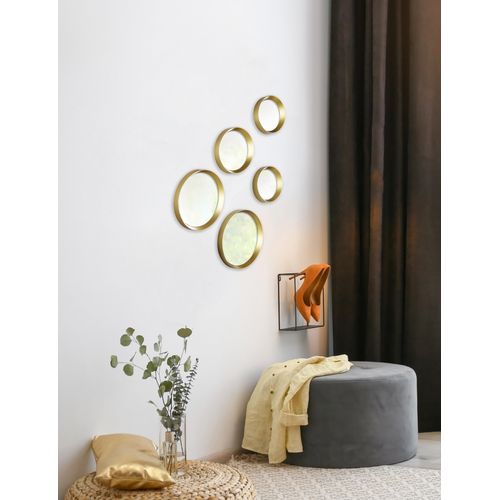 4251820303307 - Dekospiegel MIRRORS AND MORE Vivien gold (goldfarben) T35cm Ø25cm Spiegelglas Spiegel Wandspiegel rund