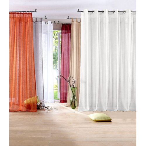 6944185437647 - Gardine MY HOME REGINA Gr 2 weiß B140cm H175cm Polyester Gardinen Vorhang Fertiggardine 2-er Set transparent modern Struktur