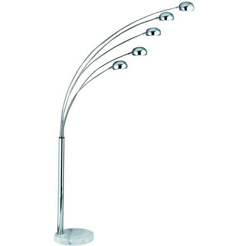 5013874303783 - Giraffe - 5 Licht Stehlampe Chrom mit Marmorsockel E14 - Searchlight