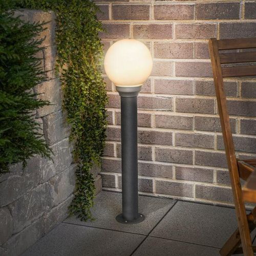 4260657630937 - Solar Pollerleuchte mit Leuchtkugel duo color ⌀ 20 cm alu outdoor 102432 - Esotec