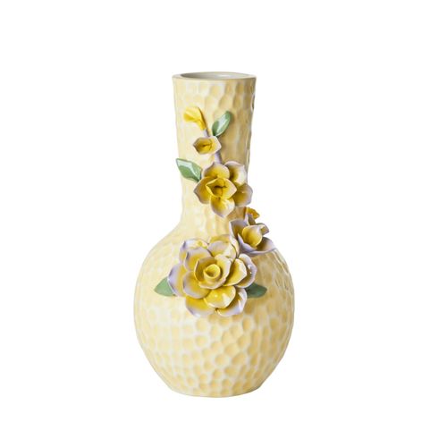 5708315229585 - RICE Keramik Vase Flower Ø 16 cm H25 cm Gelb