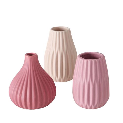 4066076165964 - Vase Wilma 3er-Set H13 x ⌀10 cm rosa beige 4066076165964 - Vase Wilma 3er-Set H13 x ⌀10 cm rosa beige