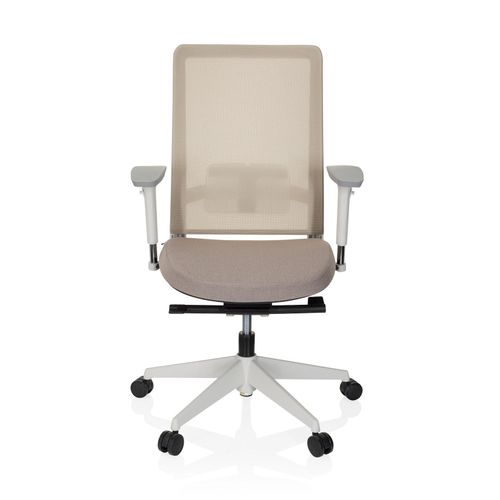 4251084676193 - Profi Bürostuhl PURE WHITE Stoff Netzstoff mit Armlehnen (höhenverstellbar) hjh OFFICE 4251084676193 - Profi Bürostuhl PURE WHITE Stoff Netzstoff mit Armlehnen (höhenverstellbar) hjh OFFICE