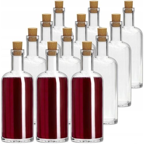 5903699457344 - Glasflasche mit Korken Flasche Gewürzflasche 700 ml 12 Stück - Kadax