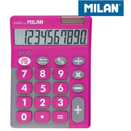 8411574045007 - E3 64147 Blister Calculadora Duo 10 Digitos Rosa Teclas Grandes Milan