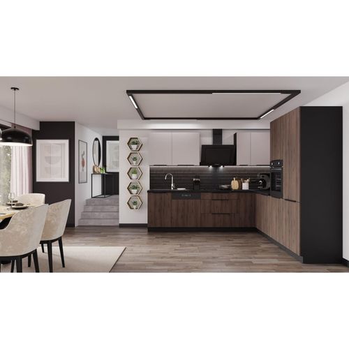4255832100961 - Winkelküche MONZA + ARONA 280x270 cm Küchenzeile Eckküche Küche Nußbaum Kaschmir 4255832100961 - Winkelküche MONZA + ARONA 280x270 cm Küchenzeile Eckküche Küche Nußbaum Kaschmir