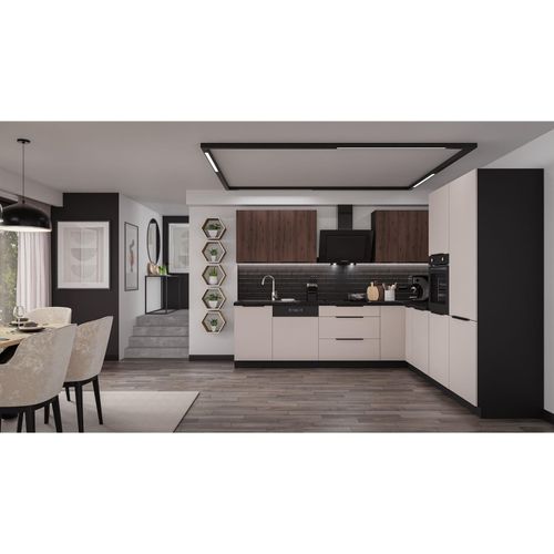 4255832100985 - Winkelküche ARONA + MONZA 280x270 cm Küchenzeile Eckküche Küche Nußbaum Kaschmir 4255832100985 - Winkelküche ARONA + MONZA 280x270 cm Küchenzeile Eckküche Küche Nußbaum Kaschmir