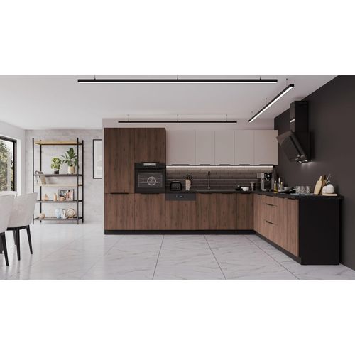 4255832101050 - Winkelküche MONZA + ARONA 350x290 cm Küchenzeile Eckküche Küche Nußbaum Kaschmir 4255832101050 - Winkelküche MONZA + ARONA 350x290 cm Küchenzeile Eckküche Küche Nußbaum Kaschmir