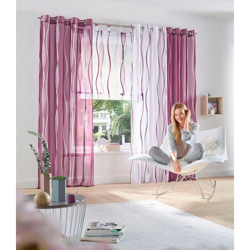 6920192990689 - Gardine MY HOME Dimona Gardinen Gr 175 cm Ösen 140 cm weiß (weiß beere) Ösen Gardine 2-er Set transparent Voile Polyester Wellen 6920192990689 - Gardine MY HOME Dimona Gardinen Gr 175 cm Ösen 140 cm weiß (weiß beere) Ösen Gardine 2-er Set transparent Voile Polyester Wellen