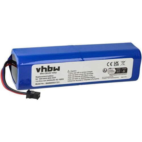 4068201470820 - 1x Akku kompatibel mit Xiaomi Viomi alpha 2 Pro S9 VXVC15-JC D800 Saugroboter (6400 mAh 144 v Li-Ion) - Vhbw