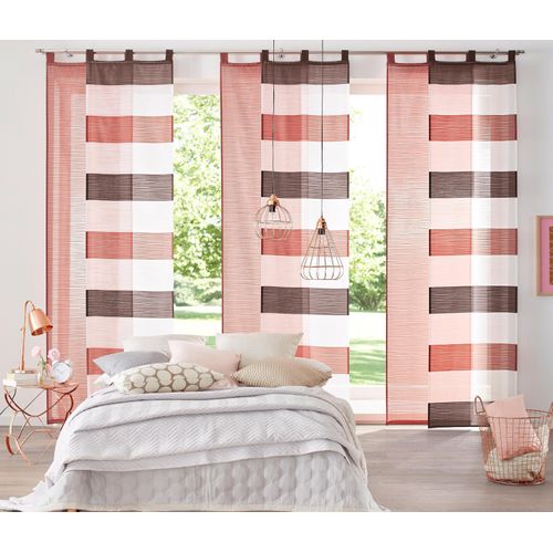 4056751125468 - Schiebegardine HOME WOHNIDEEN Sarnia Gr 2 rot (marsala) B57cm H175cm Voile Polyester Gardinen inkl Beschwerungsstange