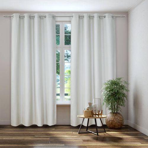 4016478105723 - Vorhang KUTTI Dimout Gr 3 grau (hellgrau weiß) B140cm H225cm Polyester Gardinen Verdunkelung Thermo isolierend einfarbig