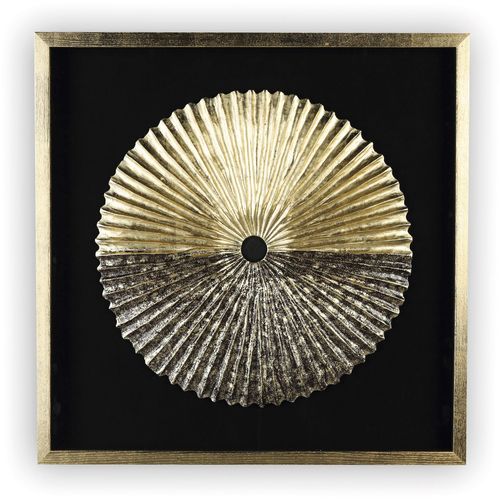 4001250719595 - Wanddekoobjekt CASABLANCA BY GILDE Wandobjekt Plato\ schwarz (goldfarben schwarz) Wanddekoobjekte B H T 80cm x 80cm x 5cm Glas Holz B80cm H80cm T5cm