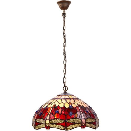 8435763146078 - Tiffany größere Deckensuspension mit Kettendurchmesser 40 cm Belle Rouge -Serie enthält nicht die erforderliche Montage -Glühbirne