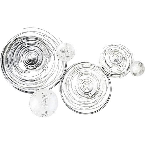 4001250749653 - Wanddekoobjekt GILDE Wandrelief Circles weiß silber Wanddekoobjekte Gr B H T 56 cm x 94 cm x 6 cm bunt (weiß silberfarben) Wanddekoration aus Metall dekorativ im Esszimmer & Wohnzimmer 4001250749653 - Wanddekoobjekt GILDE Wandrelief Circles weiß silber Wanddekoobjekte Gr B H T 56 cm x 94 cm x 6 cm bunt (weiß silberfarben) Wanddekoration aus Metall dekorativ im Esszimmer & Wohnzimmer