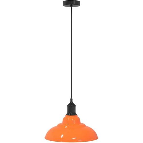 8721158577627 - Vidaxl - Pendelleuchte Höhenverstellbar E27 Orange Glänzend Ø31cm Metall