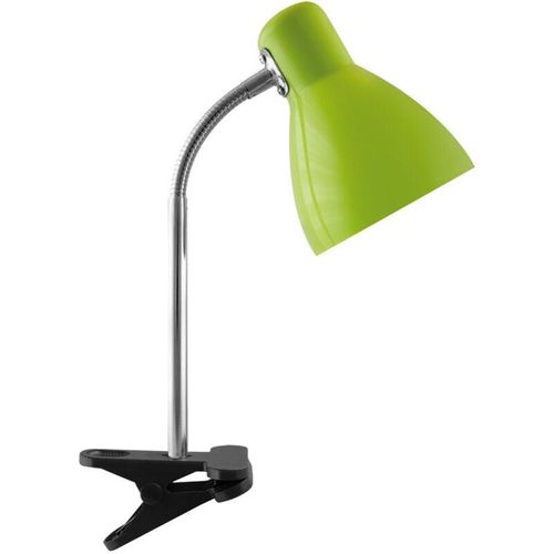 4255596740526 - Licht-erlebnisse - Tischlampe Kinderzimmer Edelstahl Flexarm 36 cm Klemmleuchte Grün Schwarz E27