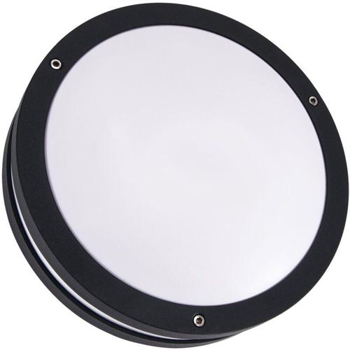 4255596739841 - Außenleuchte Wand Aluminium led IP54 rund ø 26 cm Schwarz Weiß 4100 k neutralweißes Licht 780 lm