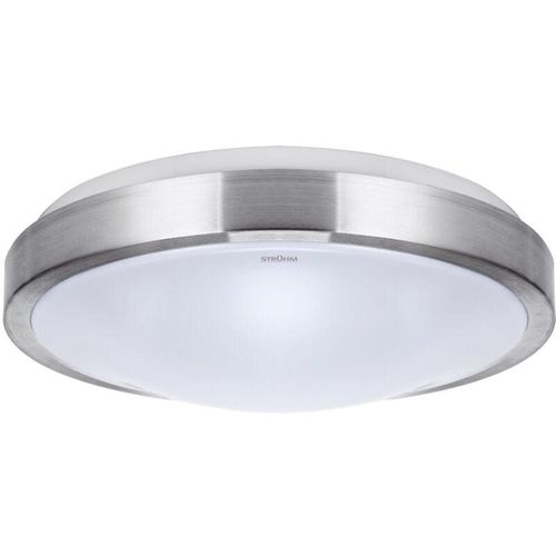 4255596739995 - Licht-erlebnisse - led Deckenlampe Metall rund ø 325 cm IP44 in Silber Weiß neutralweiß 4000 k 1830 lm Modern