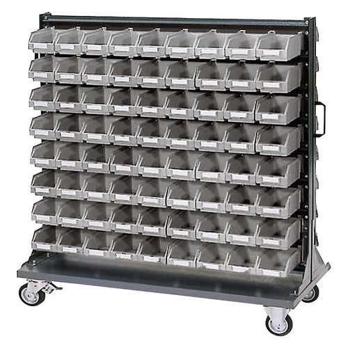 4061753286093 - Kleinteile-Lagerregal-Rollwagen ECO mit Sichtlagerkästen HxT 1065 x 550 mm kaiserkraft