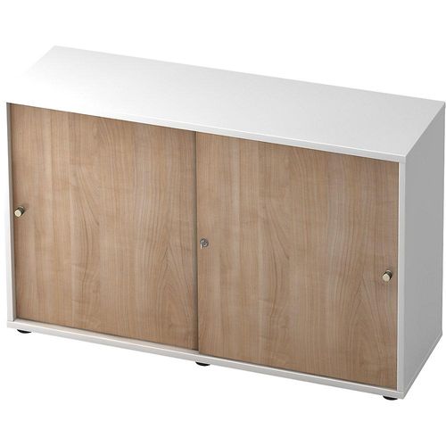 4032062145043 - eurokraft pro Schiebetürenschrank 1 Fachboden Mitteltrennwand weiß Nussbaum-Dekor 4032062145043 - eurokraft pro Schiebetürenschrank 1 Fachboden Mitteltrennwand weiß Nussbaum-Dekor
