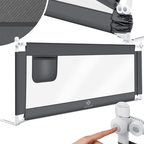 4260729112637 - KESSER® Bettschutzgitter Reise Bett Rausfallschutz verstellbar Bed Guard Rail Bumper Kinder  Baby Bettgitter Klappbar Kinderbett Kinderbettschutzgitter Tasche Farbe Höhe 72 bis 96cm