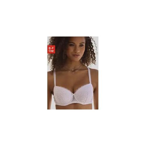 4057651641355 - Schalen-BH VIVANCE Damen Gr 85 Cup B weiß Microtouch Spitze Obermaterial 63% Polyamid 27% Polyester 10% Elasthan feminin BHs aus Spitze in Kussmund-Optik im modischen Balconnet-Schnitt Dessous