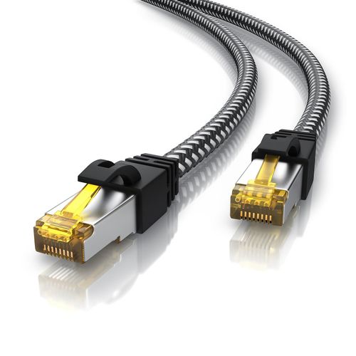 4061474007144 - Primewire Patchkabel CAT 7 Rohkabel mit Baumwollummantelung - Gigabit Ethernet LAN Kabel - 10 Gbit s - S FTP PIMF Schirmung - Netzwerkkabel - 20m