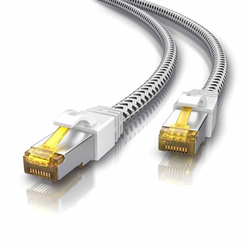 4061474007243 - Primewire Patchkabel CAT 7 Rohkabel mit Baumwollummantelung - Gigabit Ethernet LAN Kabel - 10 Gbit s - S FTP PIMF Schirmung - Netzwerkkabel - 20m