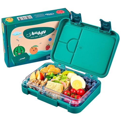 4260677793759 - Ecosa yummy buddy Kinder Brotdose mit 6 Fächern Kinderfreundliche Verriegelung mit Klick-Verschluss BPA-Frei Spülmaschinenfest Auslaufsicher Robust