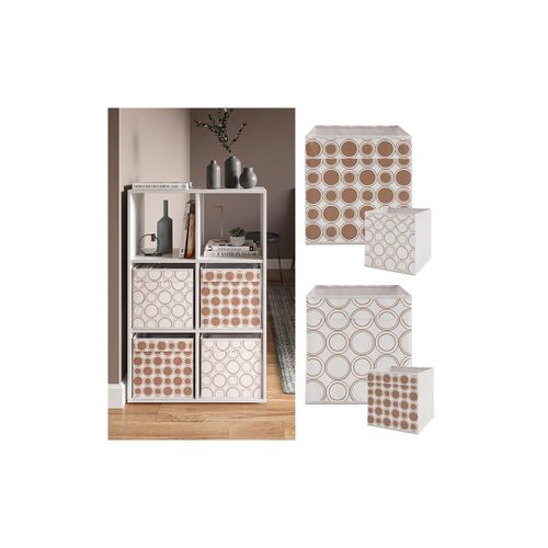4066731044405 - Faltbox Aufbewahrungsbox Regalbox Weiß Gold Retro Hartkarton Ablage 4066731044405 - Faltbox Aufbewahrungsbox Regalbox Weiß Gold Retro Hartkarton Ablage