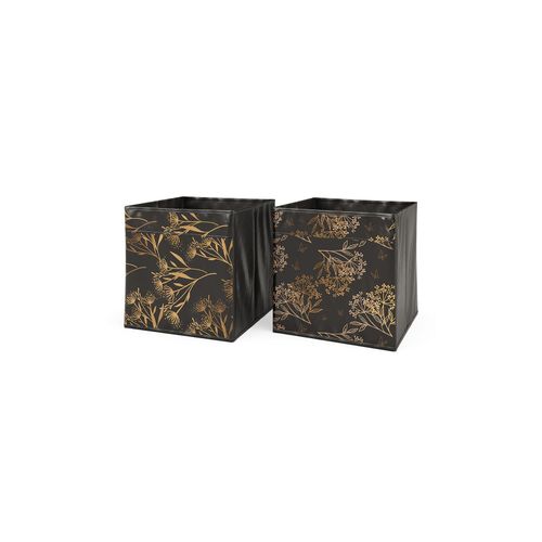 4066731044382 - Faltbox Aufbewahrungsbox Regalbox Schwarz Gold Floral 1 Hartkarton Ablage 4066731044382 - Faltbox Aufbewahrungsbox Regalbox Schwarz Gold Floral 1 Hartkarton Ablage