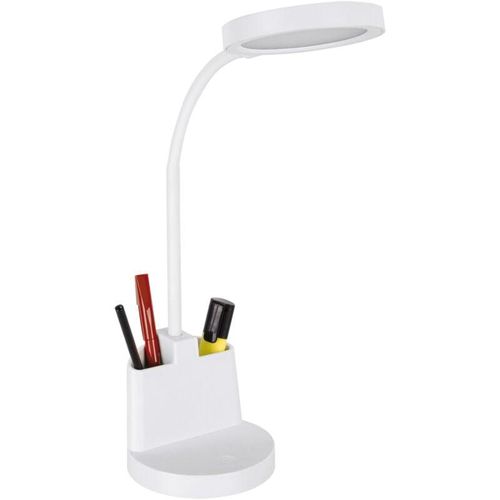 4255596740540 - Licht-erlebnisse - led Tischleuchte Kinderzimmer Dimmer Touch Schalter Edelstahl Flexarm 555 cm hoch Weiß 560 lm 4255596740540 - Licht-erlebnisse - led Tischleuchte Kinderzimmer Dimmer Touch Schalter Edelstahl Flexarm 555 cm hoch Weiß 560 lm