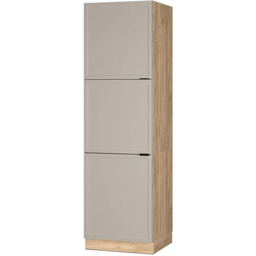 4066731453139 - Vorratsschrank Fame-Line Eiche Grau-Beige gerahmt 60 cm 3 Türen