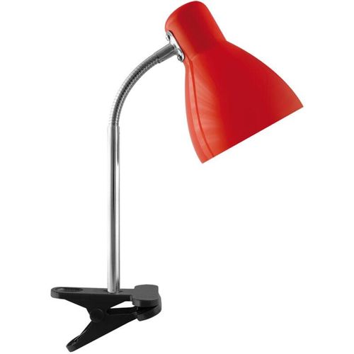 4255596740502 - Licht-erlebnisse - Kinderzimmerlampe Tisch Edelstahl Flexarm 36 cm Klemmleuchte Rot Schwarz E27