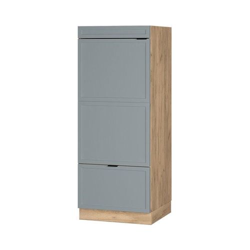 4066731457977 - Mikrowellenschrank Fame-Line Eiche Hellblau-Grau gerahmt 60 cm mit Schublade & Tür