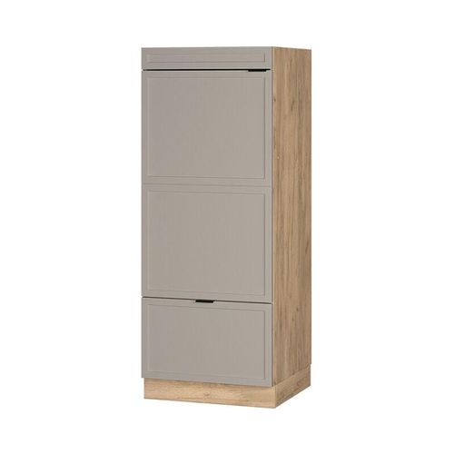 4066731453153 - Mikrowellenschrank Fame-Line Eiche Grau-Beige gerahmt 60 cm mit Schublade & Tür