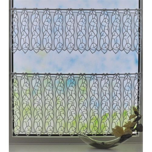 4028298306723 - Scheibengardine STICKEREIEN PLAUEN Rom Gr 2 weiß B65cm H47cm Voile Polyester Gardinen